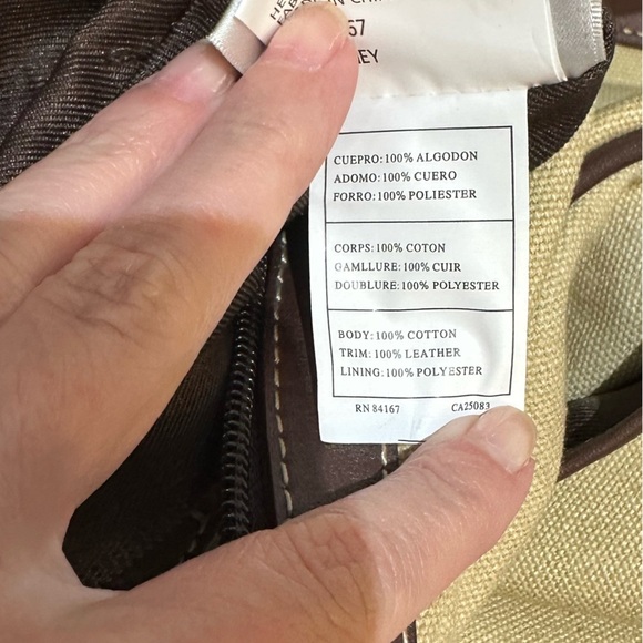 Vintage 1955 Disney Tan Canvas Duffel Bag with Leather Trim and shoulder strap - Picture 10 of 11